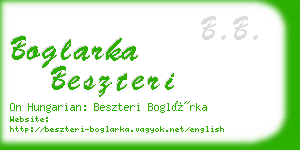 boglarka beszteri business card